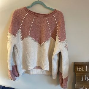 Vici Pink and White Sweater